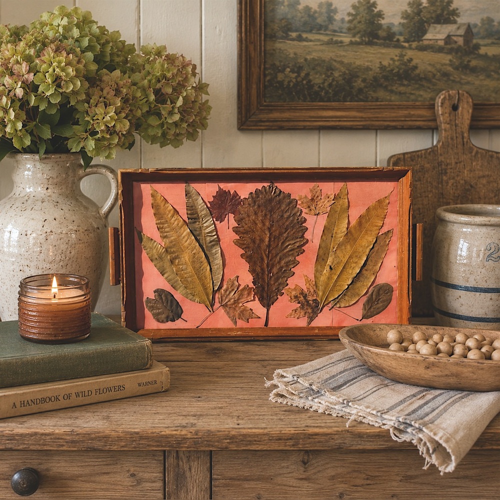 Vintage Framed Pressed Leaf & Botanical Art – Rustic Cottage Decor Cottagecore - Picture 3 of 7